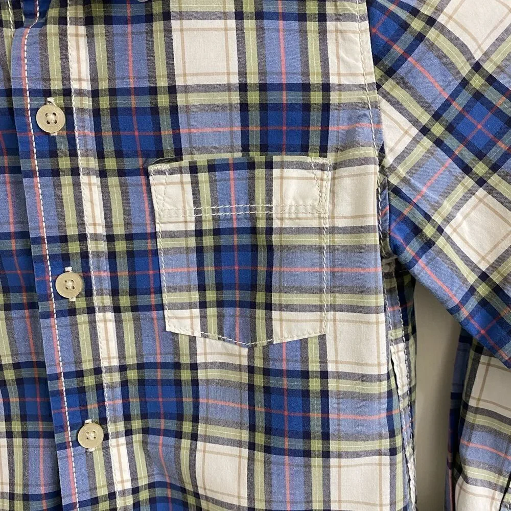 Boys Button Plaid Casual Dress Shirt, Oshkosh B’Gosh, Front Pocket, Long Sleeve